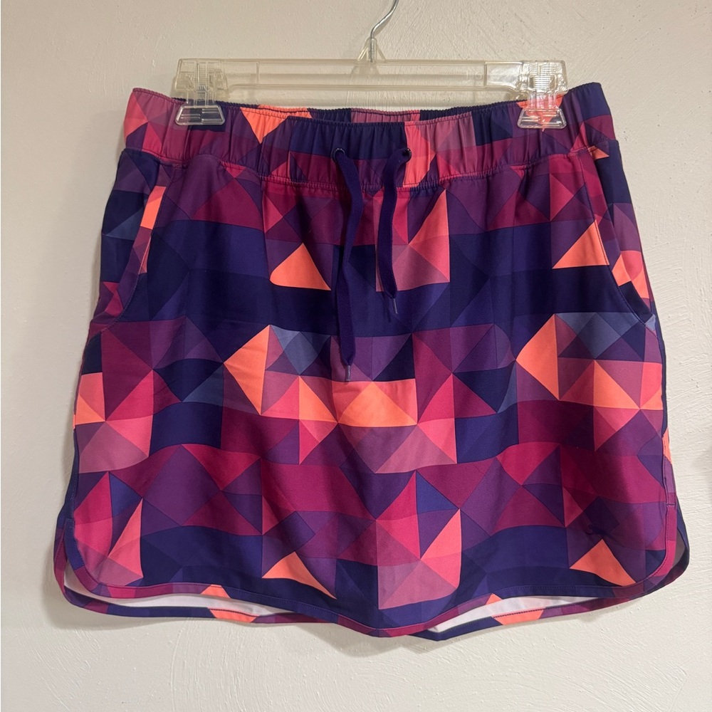 Slazenger Purple & Pink Golf Skort with Geometric Waistband